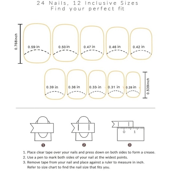 24pcs Valentines reusable glossy short press on nails - Picture 4 of 6